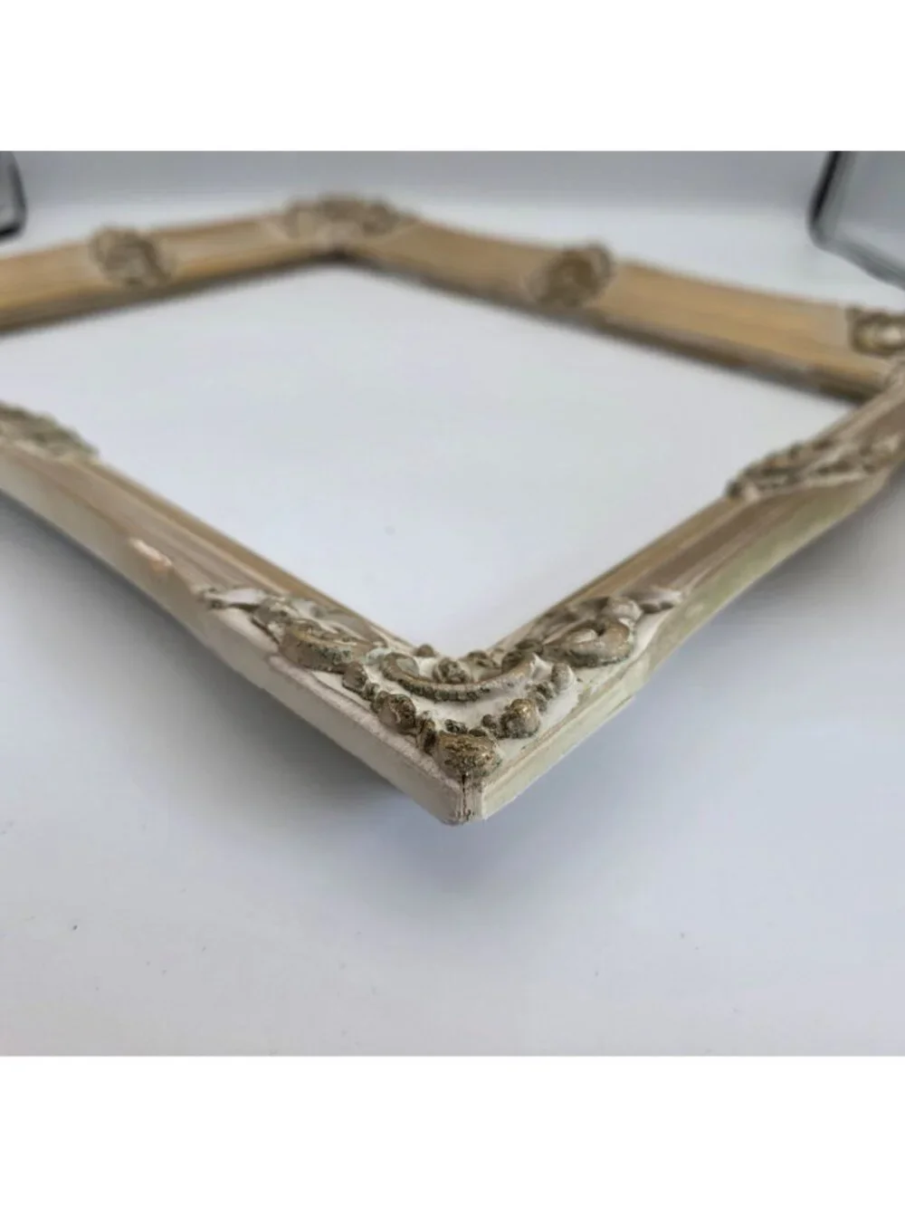 Vintage Ornate Baroque Style Gold & White Picture Frame 10